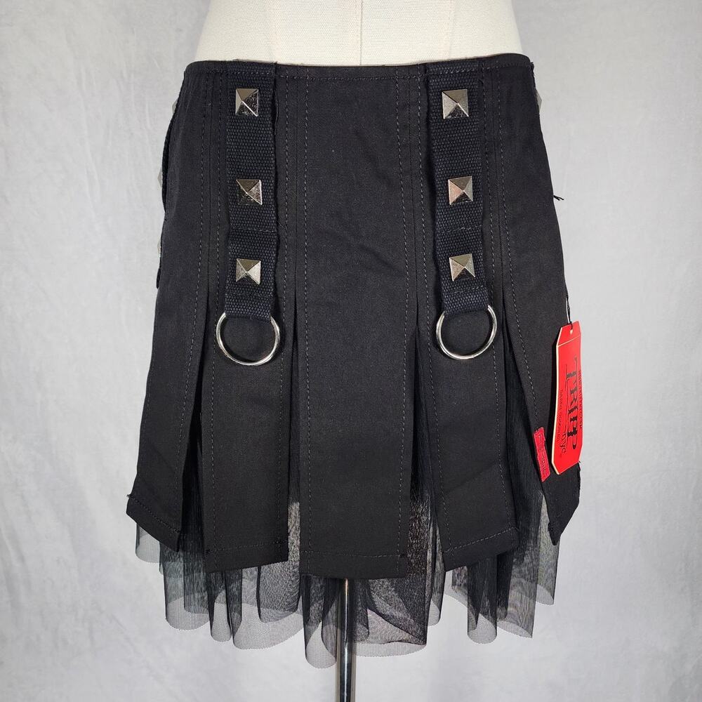 Tripp NYC Black Pleated Banshee Mini Skirt Size M